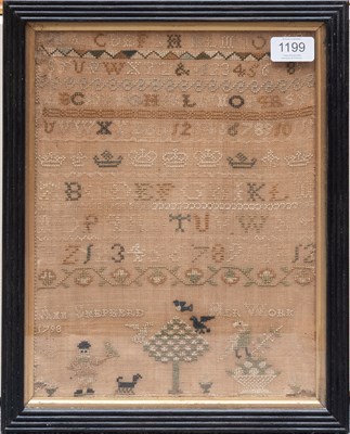 Lot 1199 - Alphabet Sampler Worked by Ann Shepherd Dated...