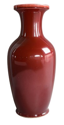 Lot 114 - A Chinese Porcelain "Sang de Boeuf" Vase, 20th...