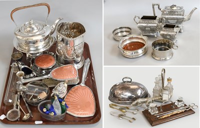 Lot 218 - Silver Plated Items, including bottle coaster,...