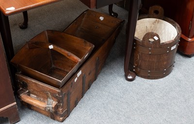 Lot 1373 - A 19th Century Iron Bound and Handled Pine...