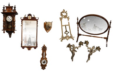 Lot 1340 - A Mahogany Wall Clock, together with an oak...