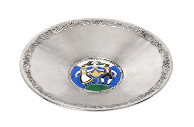 Lot 2116 - A Norwegian Silver and Enamel Dish