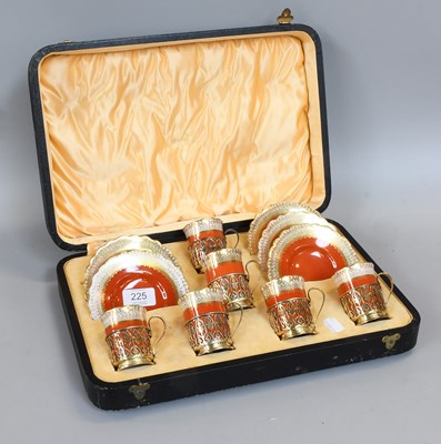 Lot 225 - A Cased Aynsley Porcelain Silver-gilt-mounted...