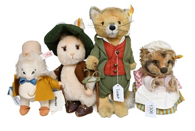 Lot 1306 - Four Steiff Beatrix Potter Teddy Bears,...