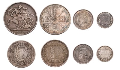Lot 102 - Victoria, Assorted Coins, to include: crown...