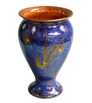 Lot 288 - A Wedgwood Lustre Vase, with humming bird...