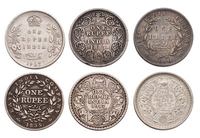 Lot 120 - India, Assorted One Rupee Coins, to include:...