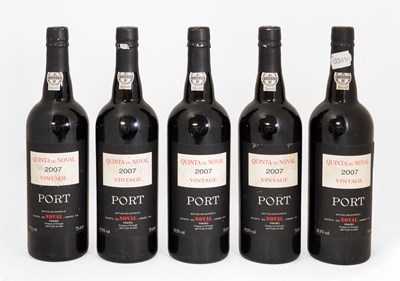 Lot 3093 - Quinta Do Noval 2007 Vintage Port (five bottles)