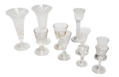 Lot 241 - A Group of Antique Stemmed Drinking Glasses,...