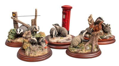 Lot 1151 - Border Fine Arts Badger Groups, including:...