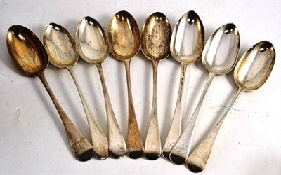 Lot 468 - Eight Old English pattern tablespoons