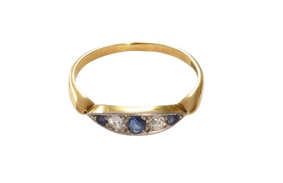 Lot 481 - A Sapphire and Diamond Five Stone Ring, two...
