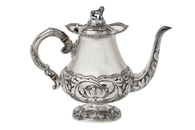Lot 2101 - A Portuguese Silver Coffee-Pot