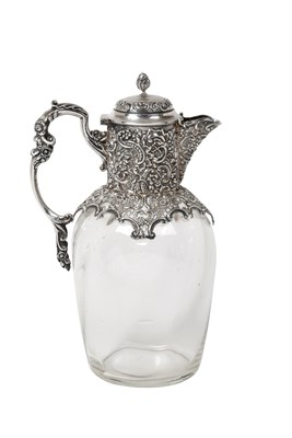 Lot 2136 - A Victorian Silver-Mounted Glass Claret-Jug
