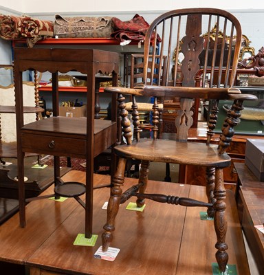 Lot 1437 - A George III Mahogany Washstand, and An Oak...