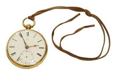 Lot 524 - An 18 Carat Gold Open Faced Pocket Watch,...
