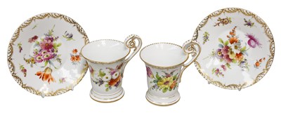 Lot 232 - A Part Set of Dresden Porcelain Coffee Cups...