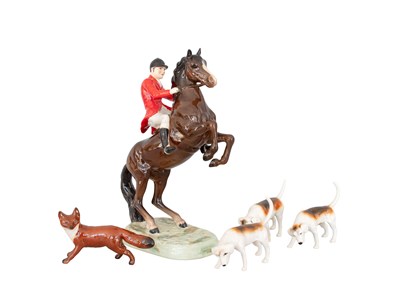 Lot 1114 - Beswick Hunting Group Comprising: Huntsman on...