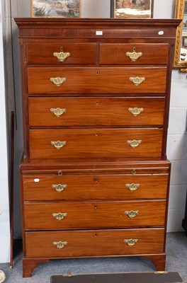 Lot 1348 - A George III Mahogany Chest on Chest, with...