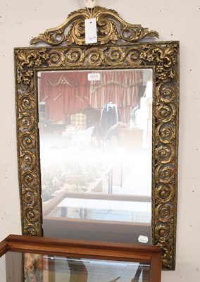 Lot 1510 - A Pierced Brass Framed Hanging Wall Mirror,...