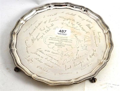 Lot 487 - Engraved silver salver