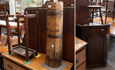 Lot 1370 - A George III Oak Hanging Corner Cupboard,...