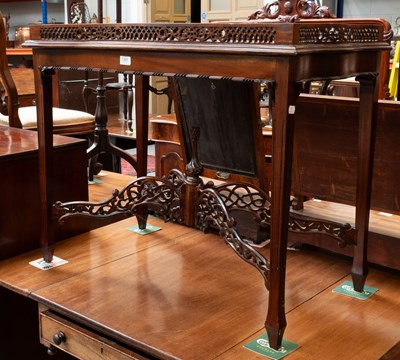 Lot 1381 - A Reproduction Chippendale Style Silver Table,...