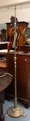Lot 1384 - A Victorian Brass Standard Lamp, late 19th...