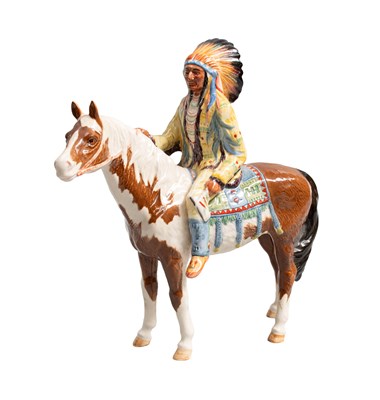 Lot 1116 - Beswick Mounted Indian, model No. 1391,...