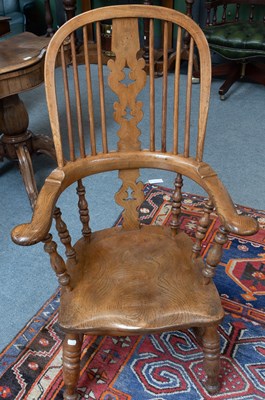Lot 1392 - A 20th Century Oak and Elm Windsor Armchair