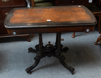 Lot 1393 - A Victorian Burr Walnut Part Ebonised Fold...