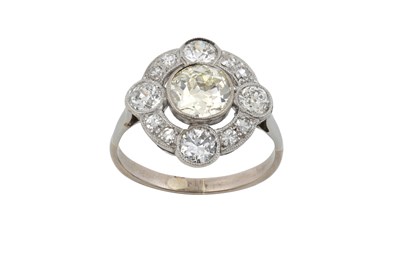 Lot 2224 - A Diamond Cluster Ring the central old cut...