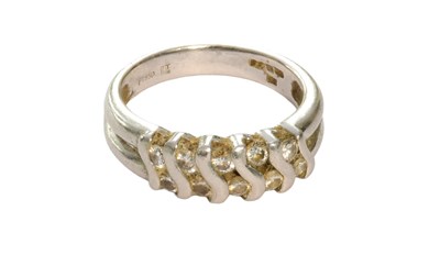 Lot 467 - A Platinum Diamond Ring, ten round brilliant...