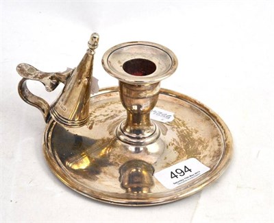 Lot 494 - Victorian silver chamberstick and snuffer