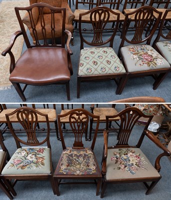 Lot 1401 - Six Various 19th Century Mahogany Shield Back...