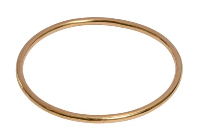 Lot 491 - A Bangle, stamped '9CT', inner measurements...