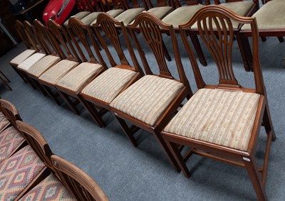 Lot 1412 - A Harlequin Set of Eight Shield Back Dining...