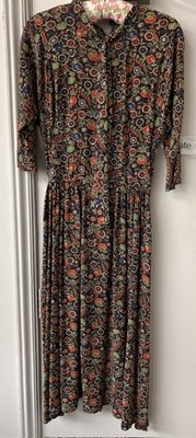 Lot 2064 - Circa 1940s Day Dresses comprising a brown...