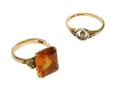 Lot 470 - A Synthetic Orange Sapphire Ring, the...