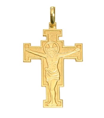 Lot 434 - A Crucifix Pendant, stamped '750',...