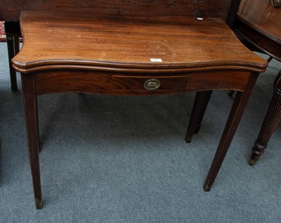Lot 1425 - A George III Mahogany Fold Over Tea Table,...
