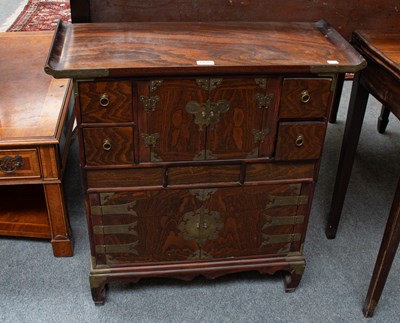 Lot 1426 - A 20th Century Chinese Elm Cabinet, with brass...