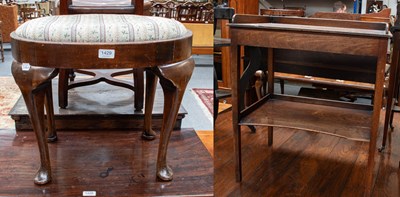 Lot 1429 - A 19th Century Mahogany Stool, with oval drop...
