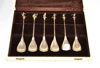 Lot 502 - Cased set of Olympic spoons, Montreal 1976