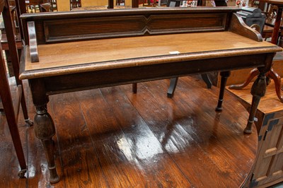 Lot 1441 - A Late Victorian Oak Window Seat, on turned...