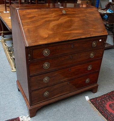 Lot 1442 - A George III Mahogany Bureau, with fully...