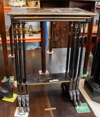 Lot 1448 - A Nest of Three 1920s Chinoiserie Lacquered...