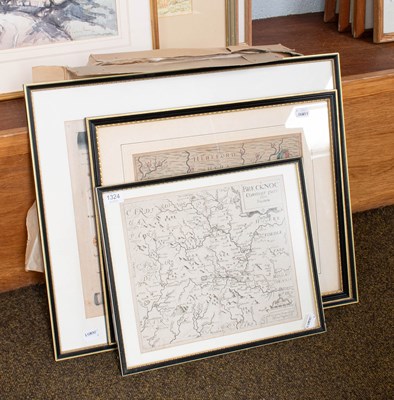 Lot 1324 - Collection of Framed and Unframed Maps,...