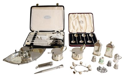 Lot 185 - A Collection of Assorted Silver, including a...