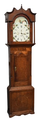 Lot 1460 - An Oak and Mahogany Thirty Hour Painted Dial...